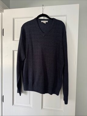 Geoffrey Beene Men’s L gray/blue v-neck sweater